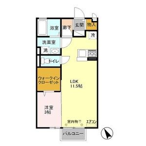 1LDK 間取り図