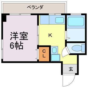 1K 間取り図