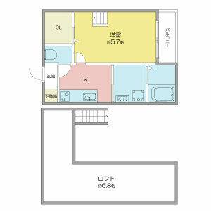 1K 間取り図