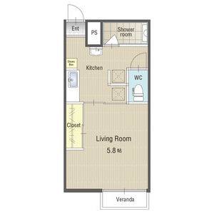 1K 間取り図