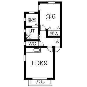 1LDK 間取り図