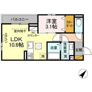 1LDK 間取り図