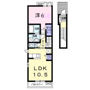1LDK 間取り図