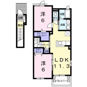 2LDK 間取り図