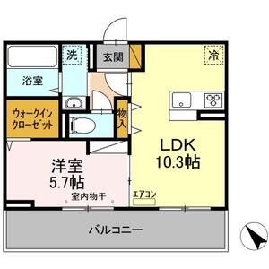 1LDK 間取り図