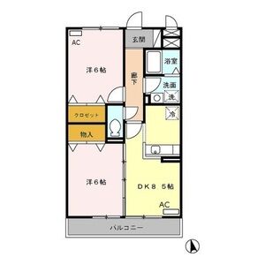 2DK 間取り図