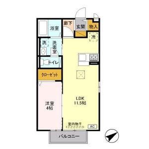 1LDK 間取り図