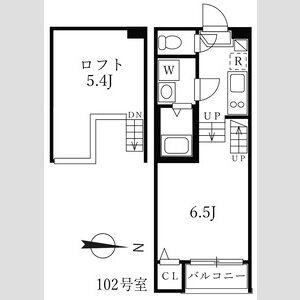 1K 間取り図