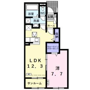 1LDK 間取り図