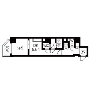 1DK 間取り図