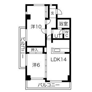 2LDK 間取り図