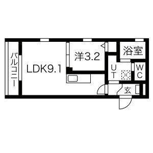 1LDK 間取り図