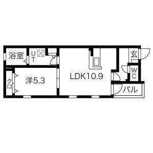 1LDK 間取り図