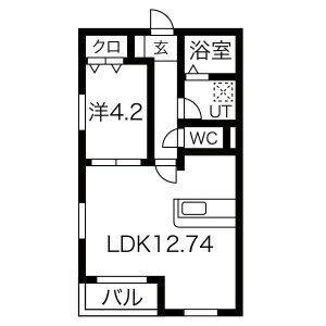 1LDK 間取り図