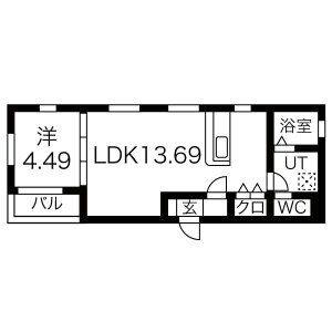 1LDK 間取り図