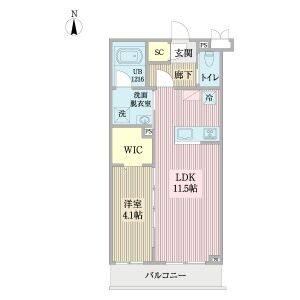 1LDK 間取り図