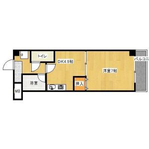 1DK 間取り図
