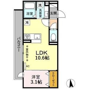 1LDK 間取り図