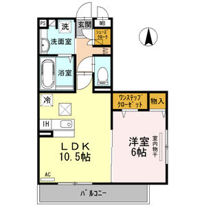 1LDK 間取り図