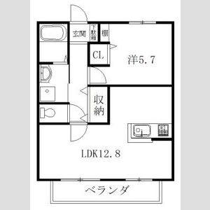 1LDK 間取り図
