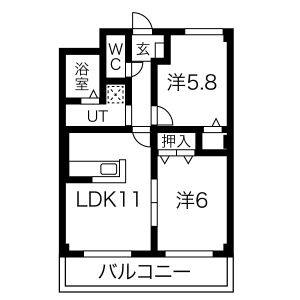 2DK 間取り図