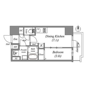 1DK 間取り図