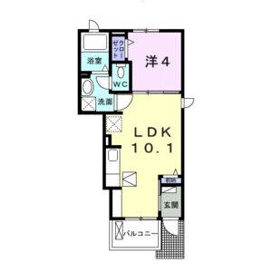 1LDK 間取り図