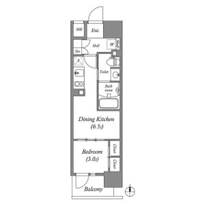 1DK 間取り図