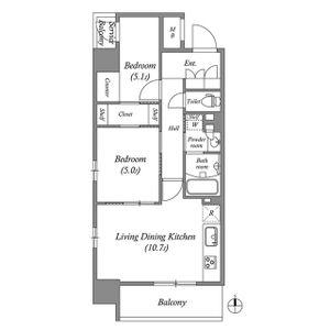 2LDK 間取り図