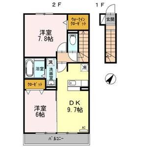 2DK 間取り図