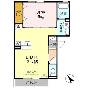 1LDK 間取り図