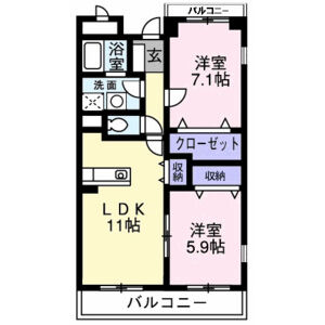 2LDK 間取り図