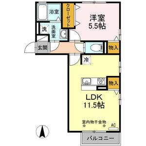 1LDK 間取り図