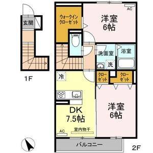 2DK 間取り図