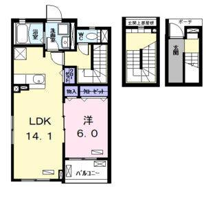 1LDK 間取り図