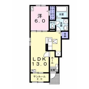 1LDK 間取り図