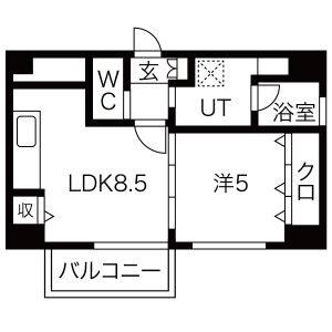1LDK 間取り図
