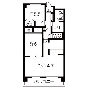 2LDK 間取り図