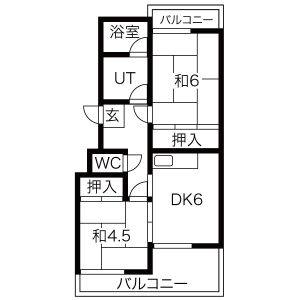 2DK 間取り図