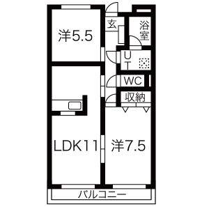 2LDK 間取り図