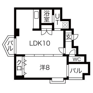 1LDK 間取り図