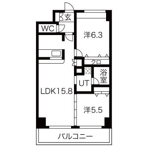 2LDK 間取り図