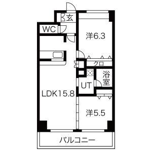 2LDK 間取り図