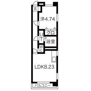 1LDK 間取り図