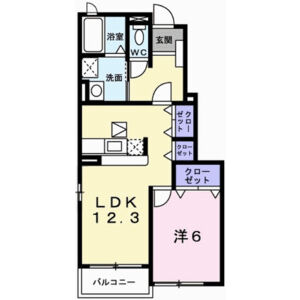 1LDK 間取り図