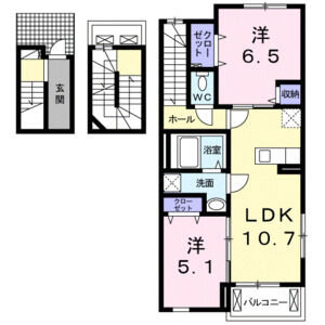 2LDK 間取り図