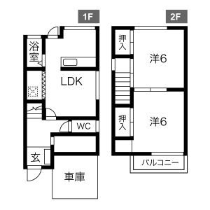 2LDK 間取り図