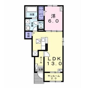 1LDK 間取り図