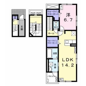1LDK 間取り図