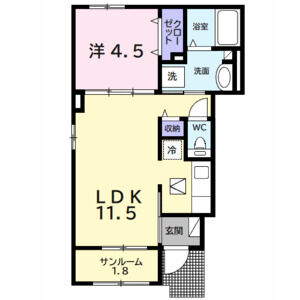1LDK 間取り図